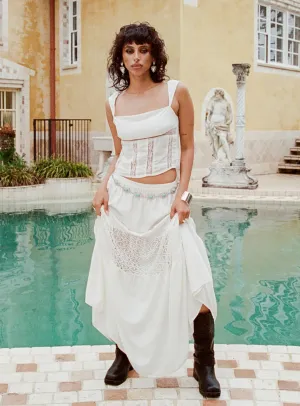 Reiser Lace Maxi Skirt White Wardrobe Classic