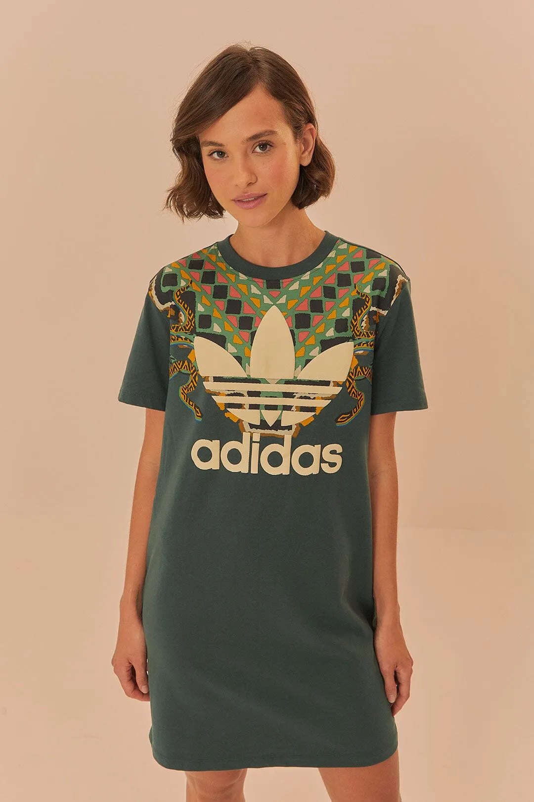 Green Adidas Farm Rio T-Shirt Dress FadeResistant
