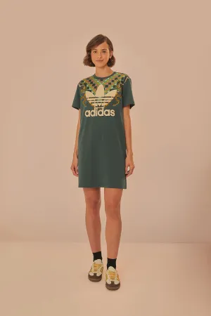 Street Casual Green Adidas Farm Rio T-Shirt Dress