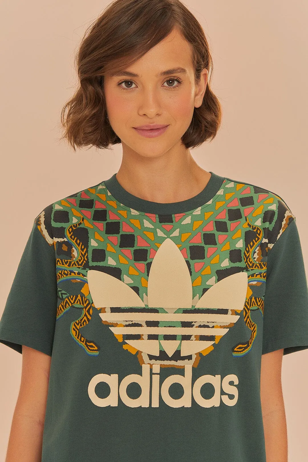 Green Adidas Farm Rio T-Shirt Dress light layering Cozy And Stylish