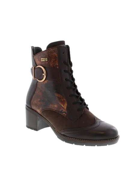 Slip Block lace up closure Remonte D2A77-25 in Brown