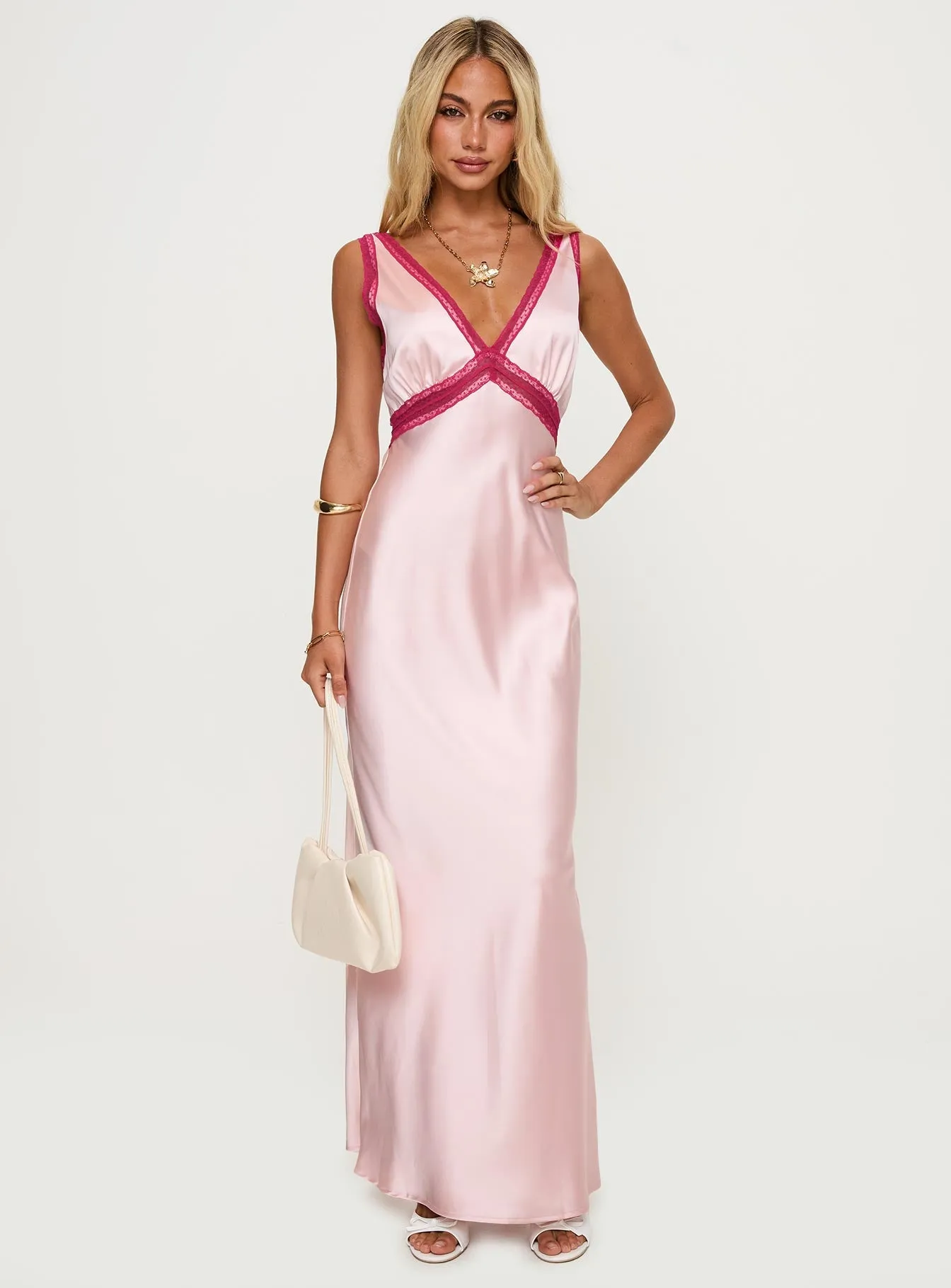 Maelene Maxi Dress Pink / Red Polished Design Bold Simplicity