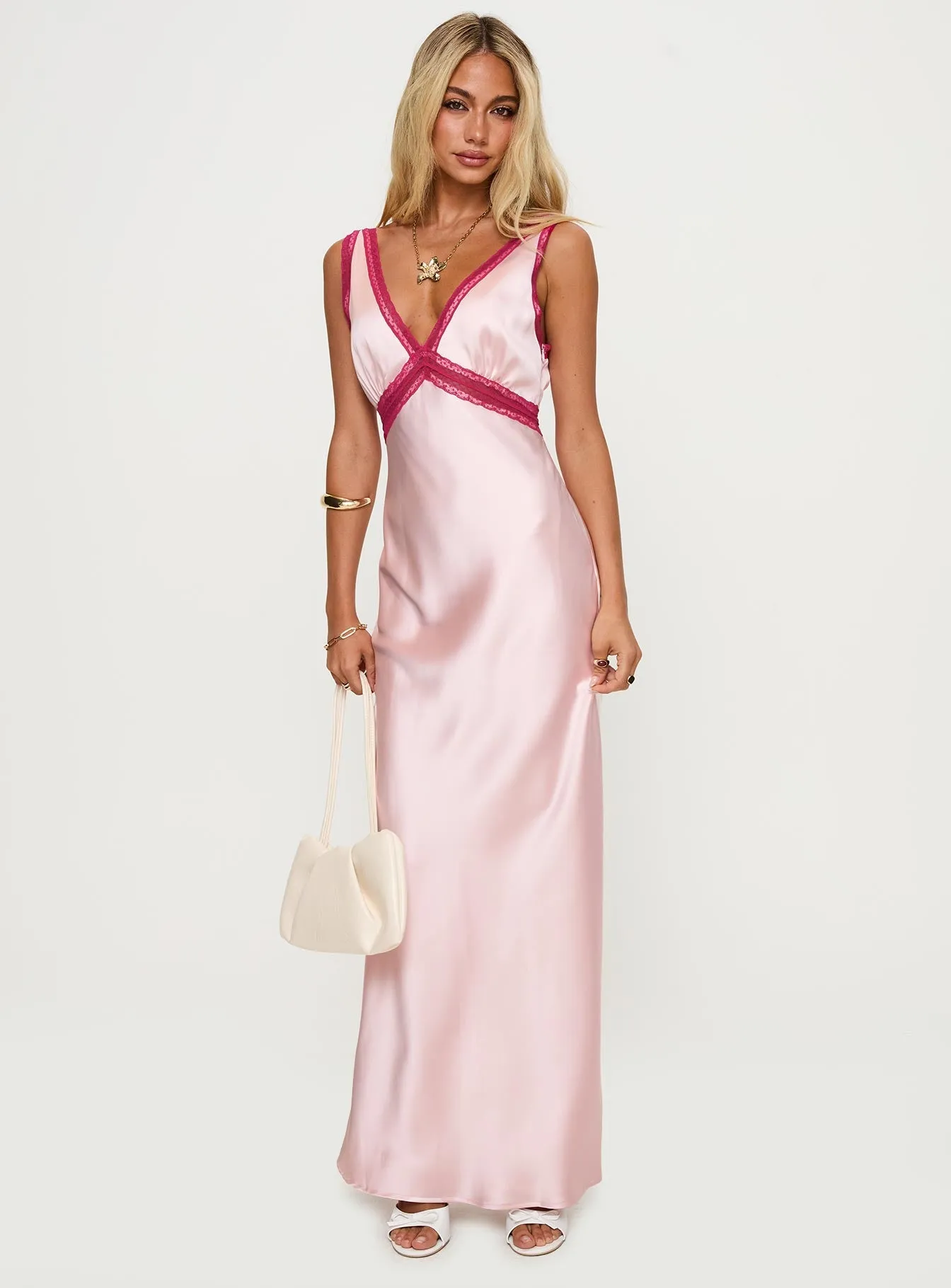 Maelene Maxi Dress Pink / Red Contemporary Design