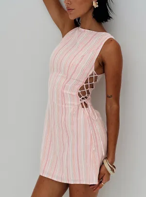 Earlie Mini Dress Pink Stripe Knit Cool Trendy Everyday
