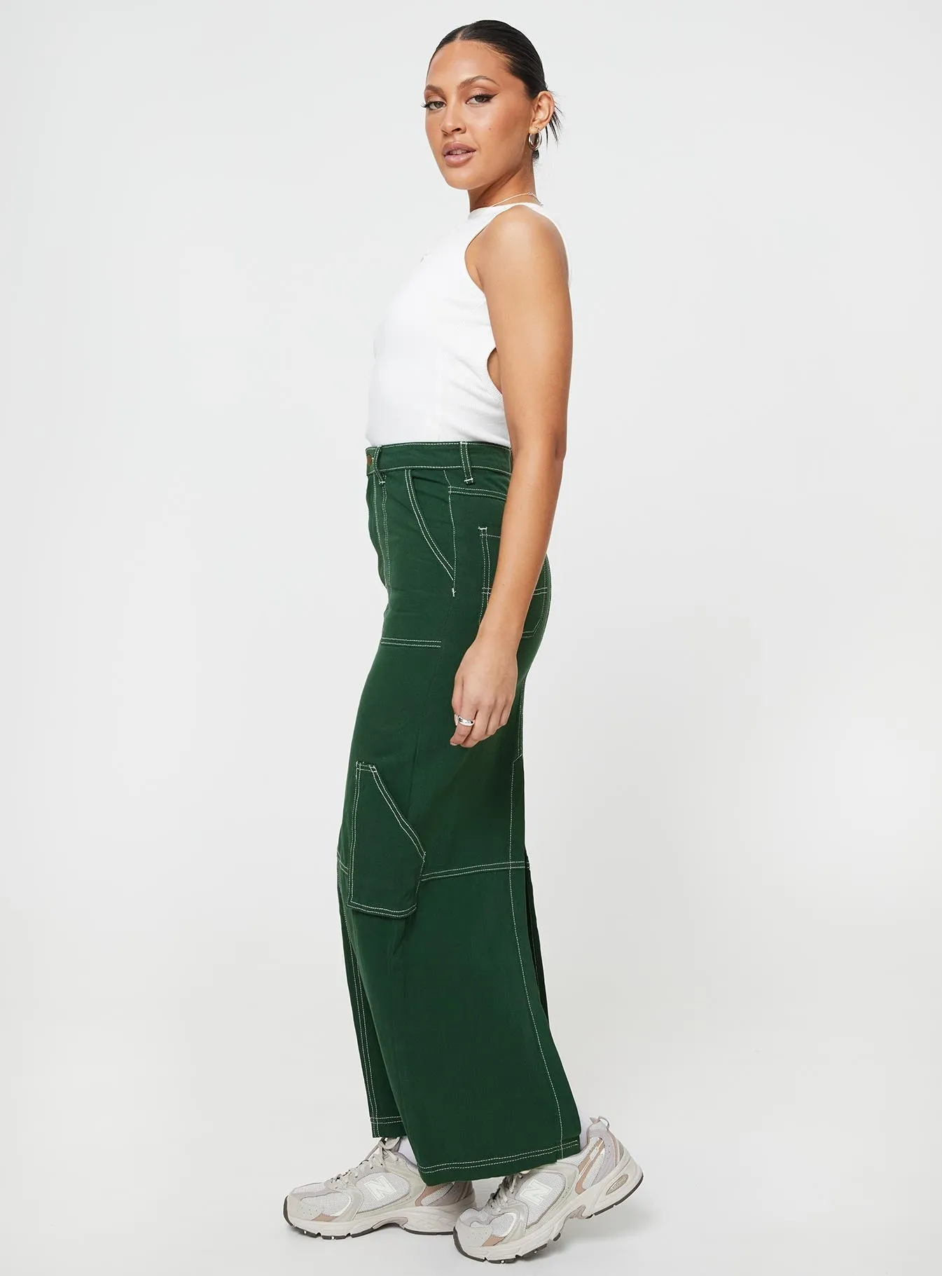 Machine wash safe Sustainable Fabric Vine Maxi Skirt Green