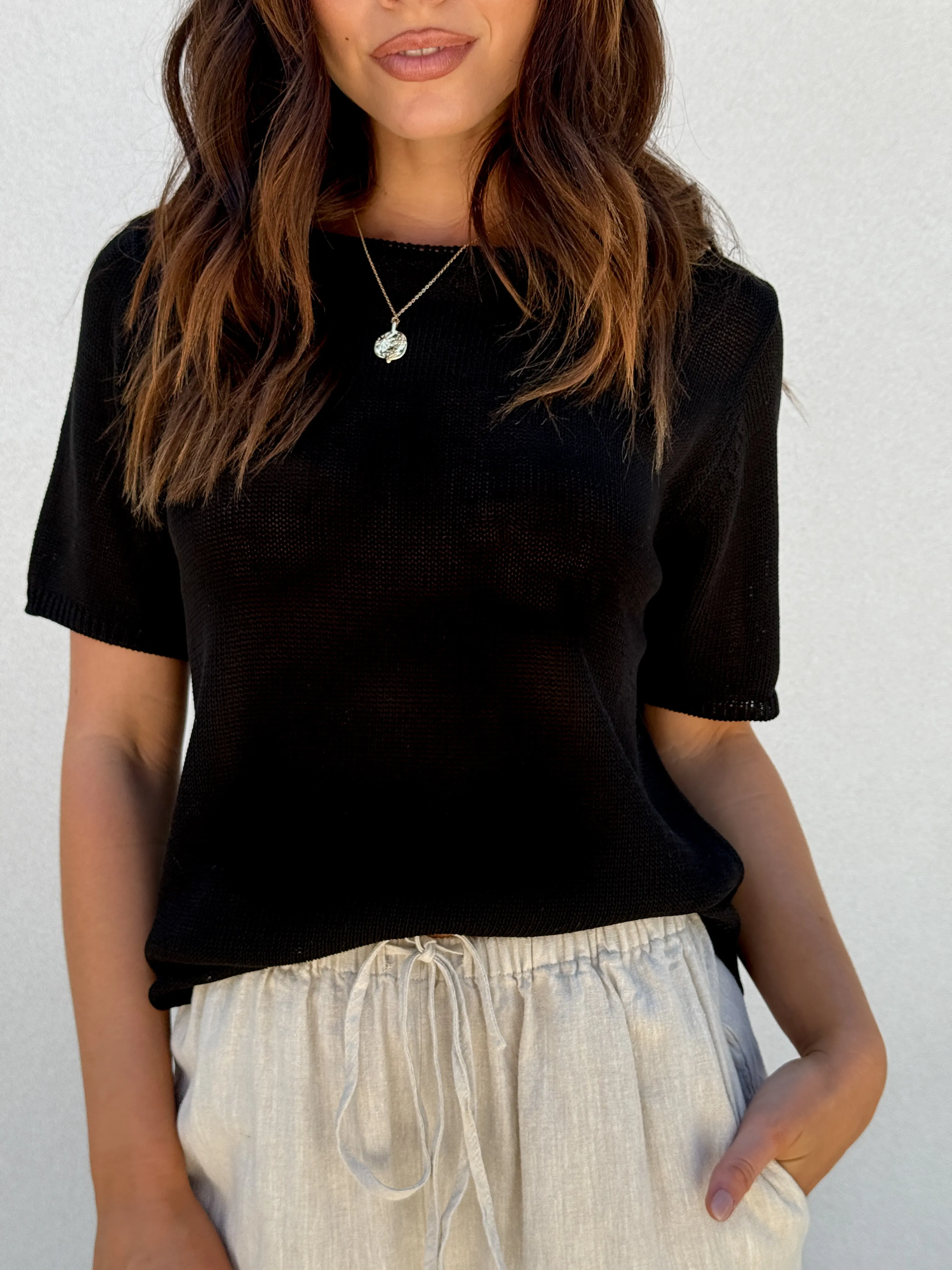 Travel Comforted Durable Elasticity Summer Tee - Black