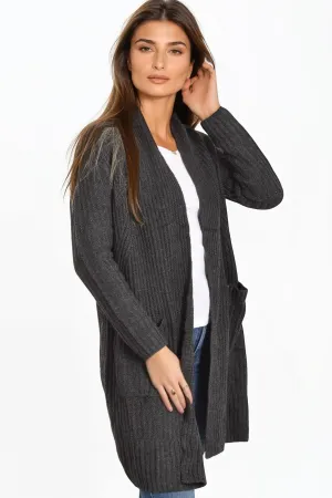 All-Day Use Ribbed Open Front Cardigan