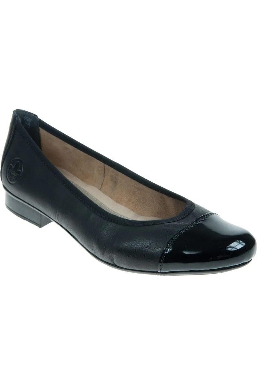 Fashionable Breathable Rieker Ladies 51998-00 black ballerina