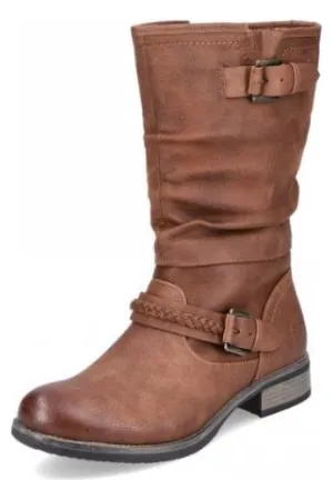 Slip Resistant Urban Traveler Good elasticity Rieker Ladies boots 98860 22 Brown