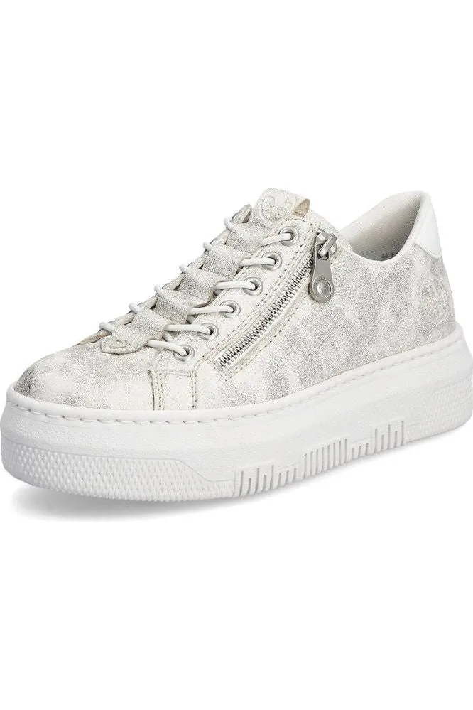 Rieker ladies sneakers M1953-60 in beige gold Slip Resistant All Weather River Cross