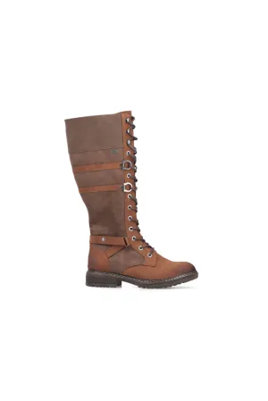 Art Gallery Stability Base Rieker long boot 94732-25 in Brown