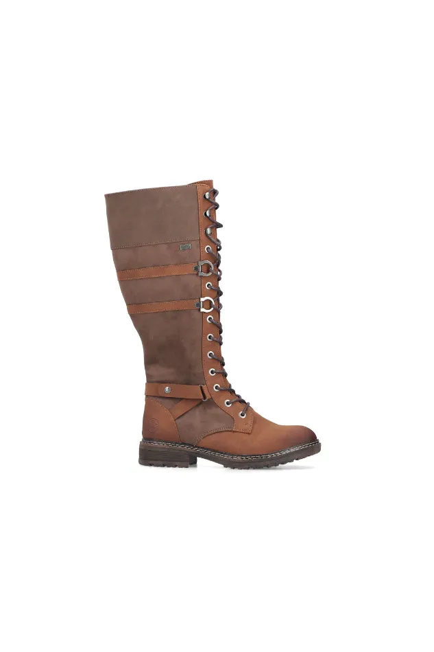 Art Gallery Stability Base Rieker long boot 94732-25 in Brown
