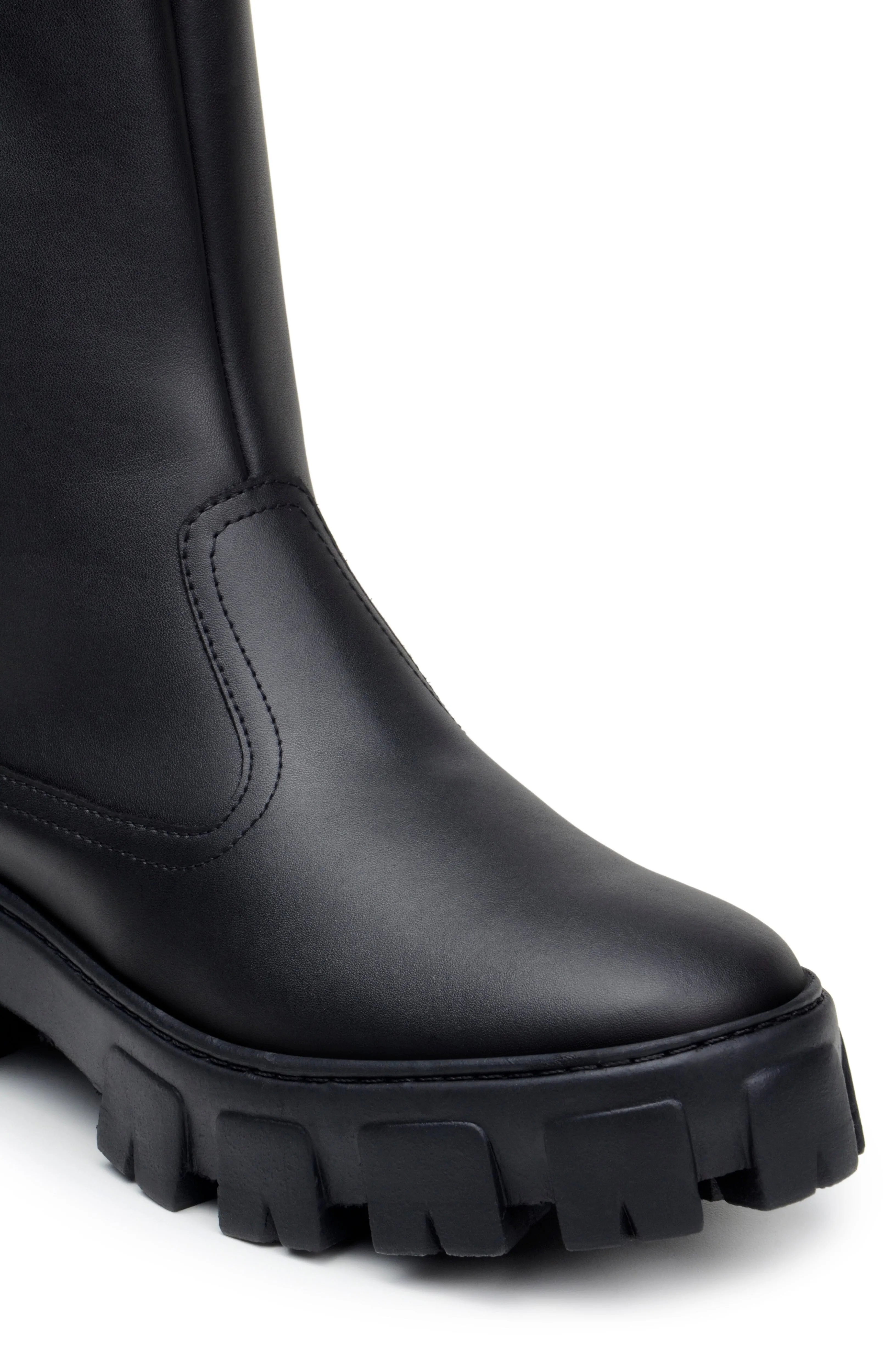 'Roberta' women's chunky sole vegan knee-high boots Zette Shoes - black Daily Movement Construction Fit