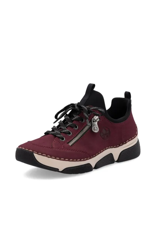 Rieker ladies sneaker 45973-36 bordeaux Secure Fit Lacing System Comfortable Design