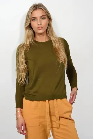 Round Neck Fine Knit Jumper Office Friendly Jacquard Weave