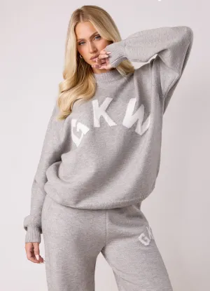Gym King Restore Knit Crew - Light Grey Marl Fresh Active