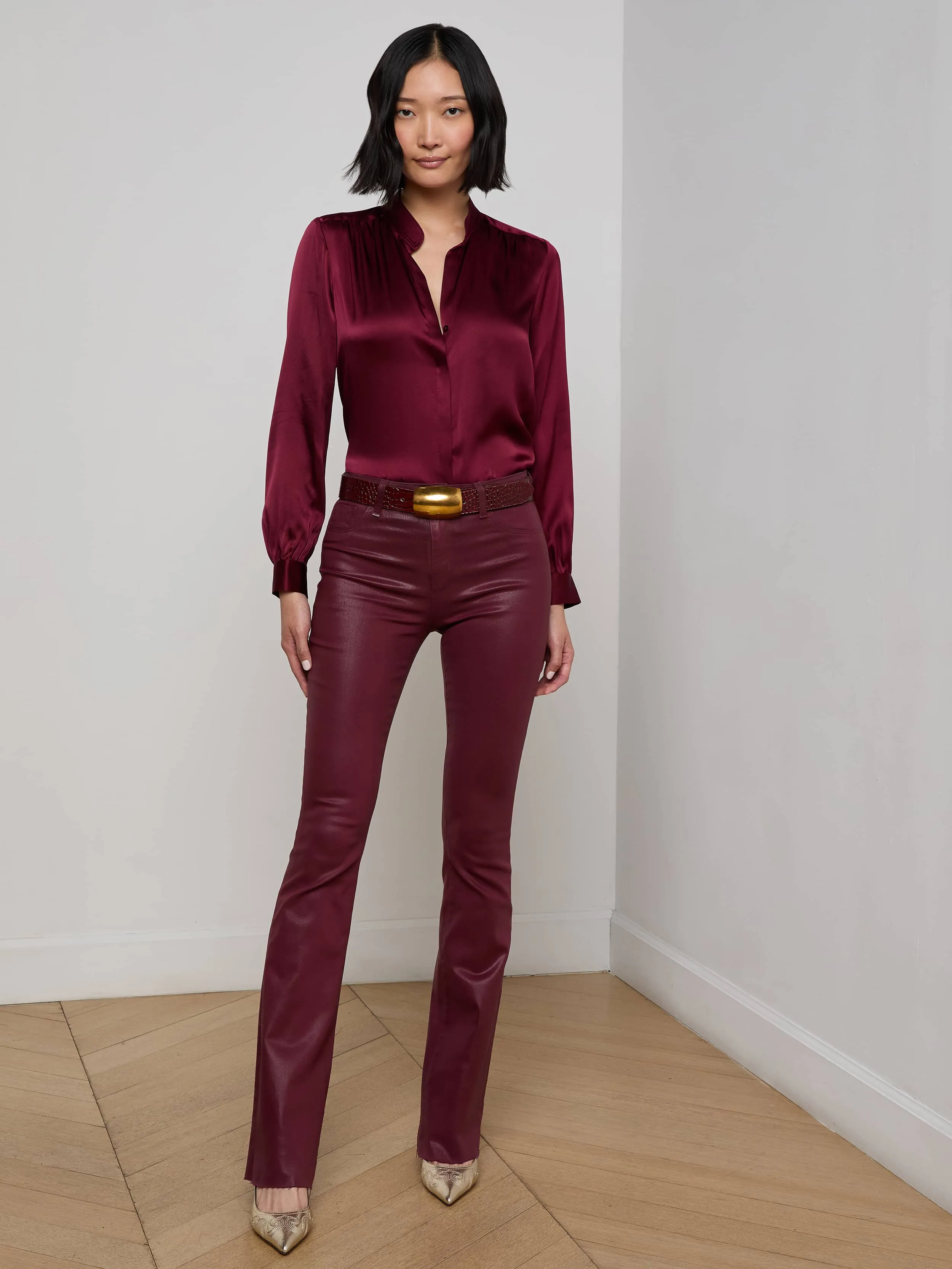 Easy Flex Design Body Shape Ruth Coated Straight-Leg Jean