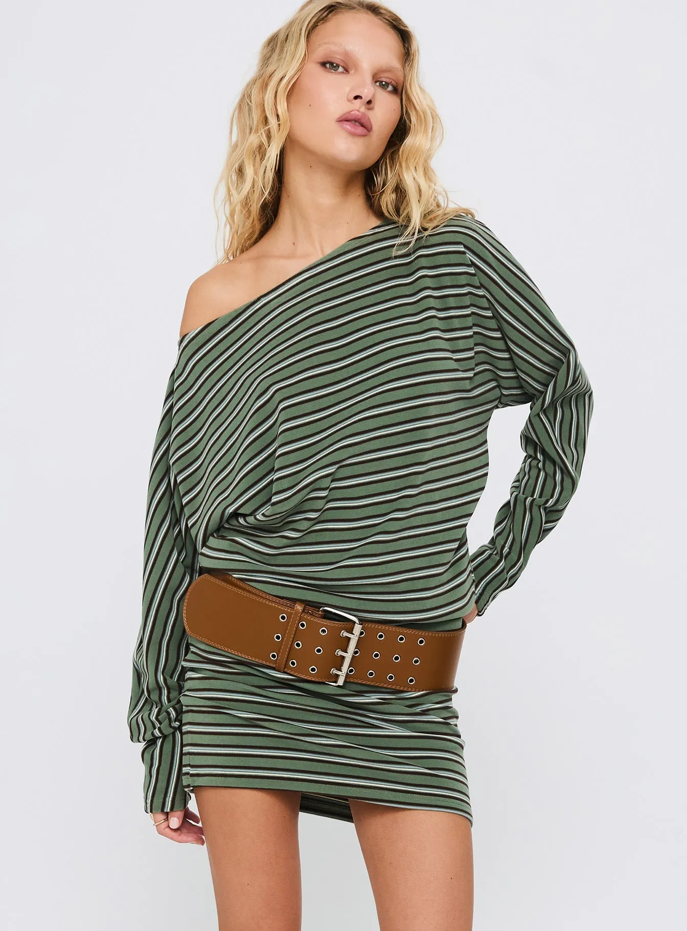 Salley Long Sleeve Mini Dress Stripe Formed Look