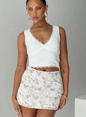 Simple Layers Salmar Mini Skirt Cream / Pink Floral