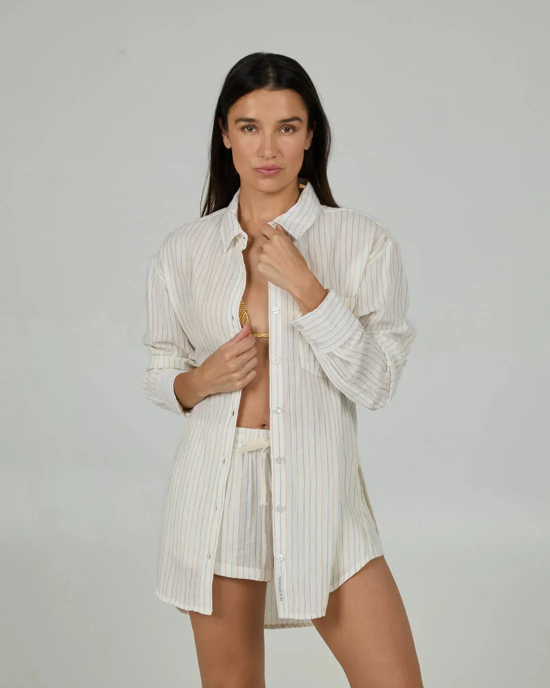 Salty Crew Womens Shirt Palapa Tunic Oversized Cut Wear Resistant Fabric