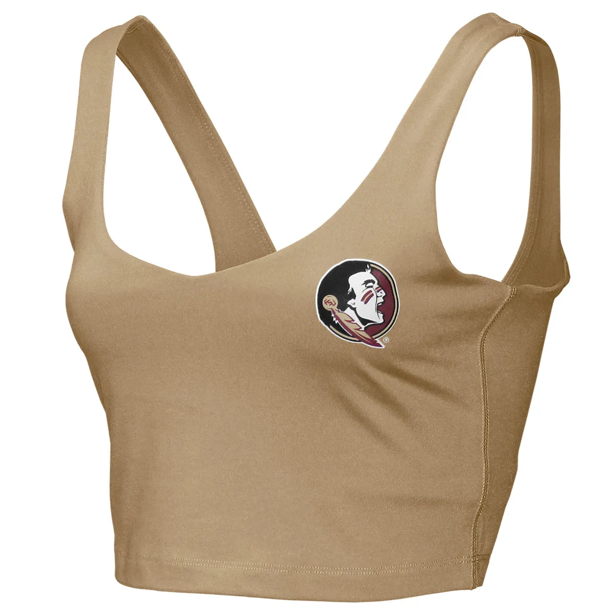 Zoozatz Women's Seminole Logo V-neck Crop Tank - Gold anti - slip