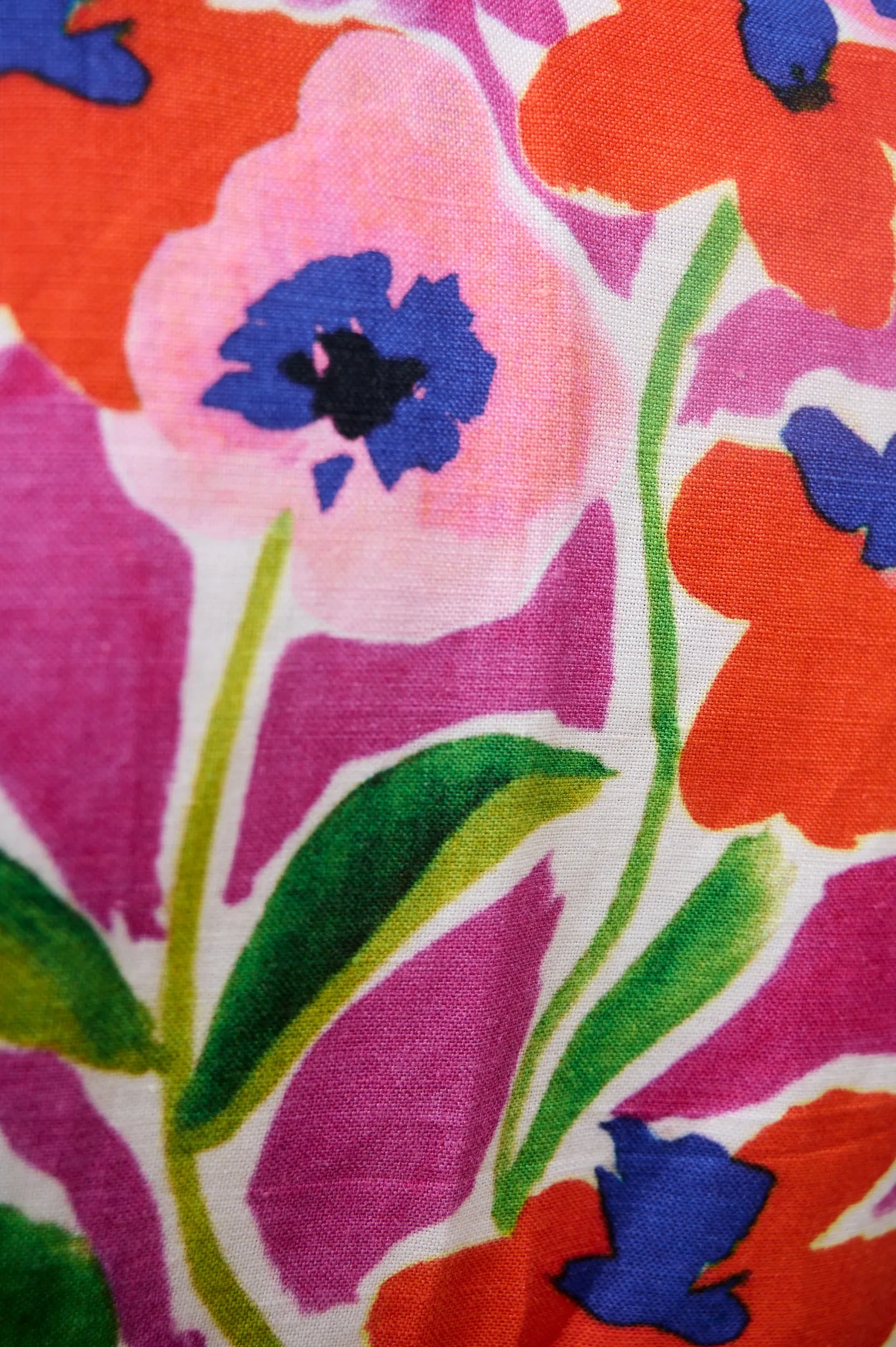 Linen Wrap Dress in Watercolour Floral Versatile Comfort Wear Embroidered-Detail