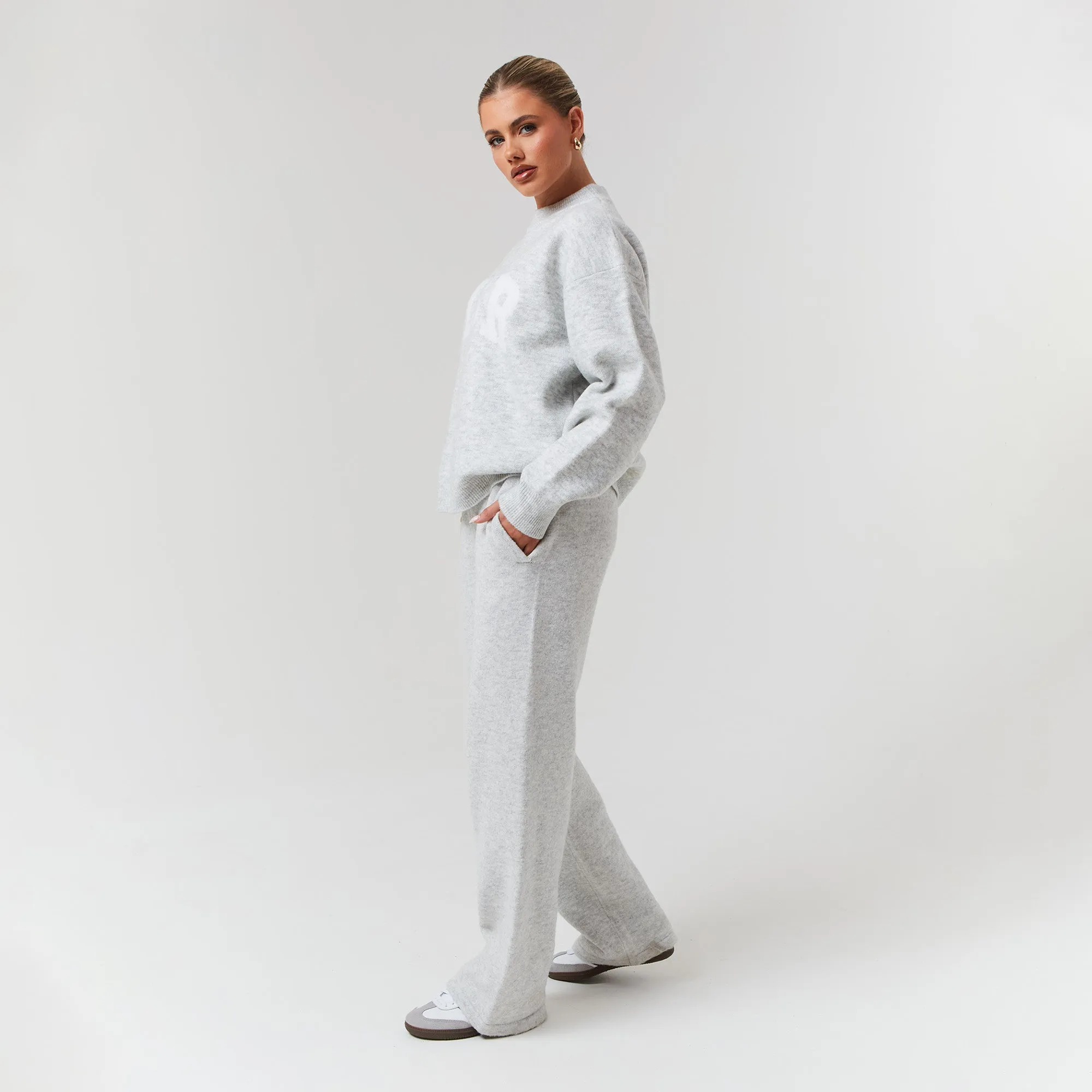 Knit Open Hem Jogger | Light Grey Marl Professional Fit TearResistant Fabric