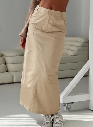 Devine Cargo Maxi Skirt Stone Breezy Fit Fashion Fusion