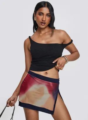 Push Button Closure Day Ready Quatro Mini Skirt Multi