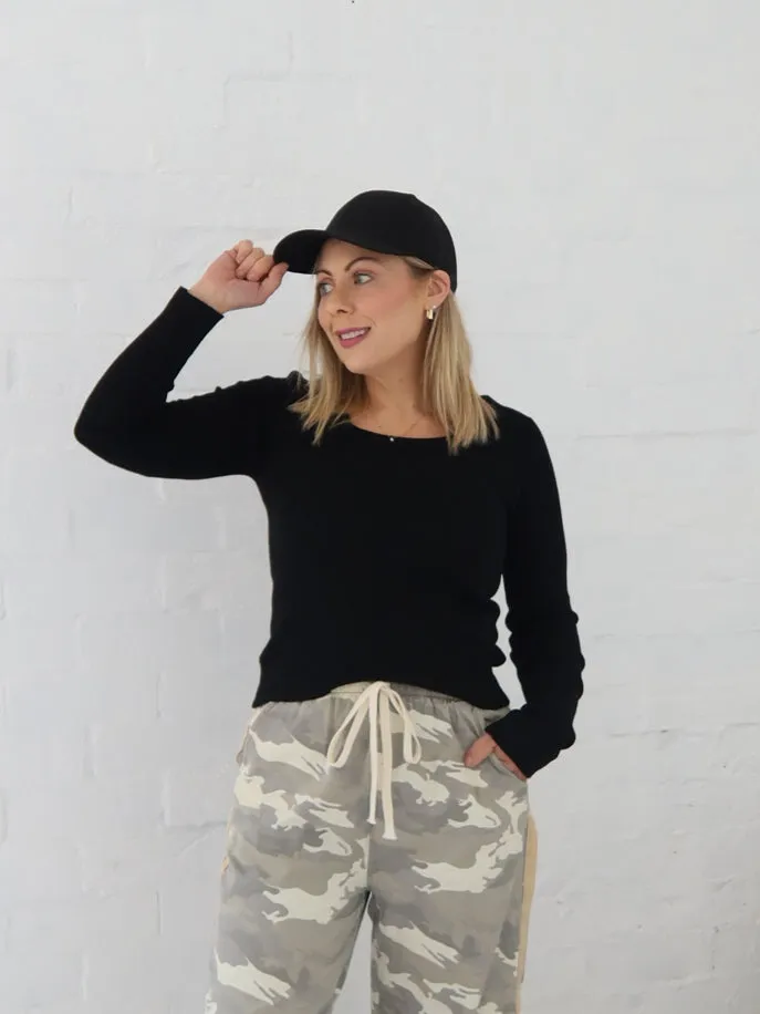 EcoConscious Processing Timeless Top Selma Knit Top - Black