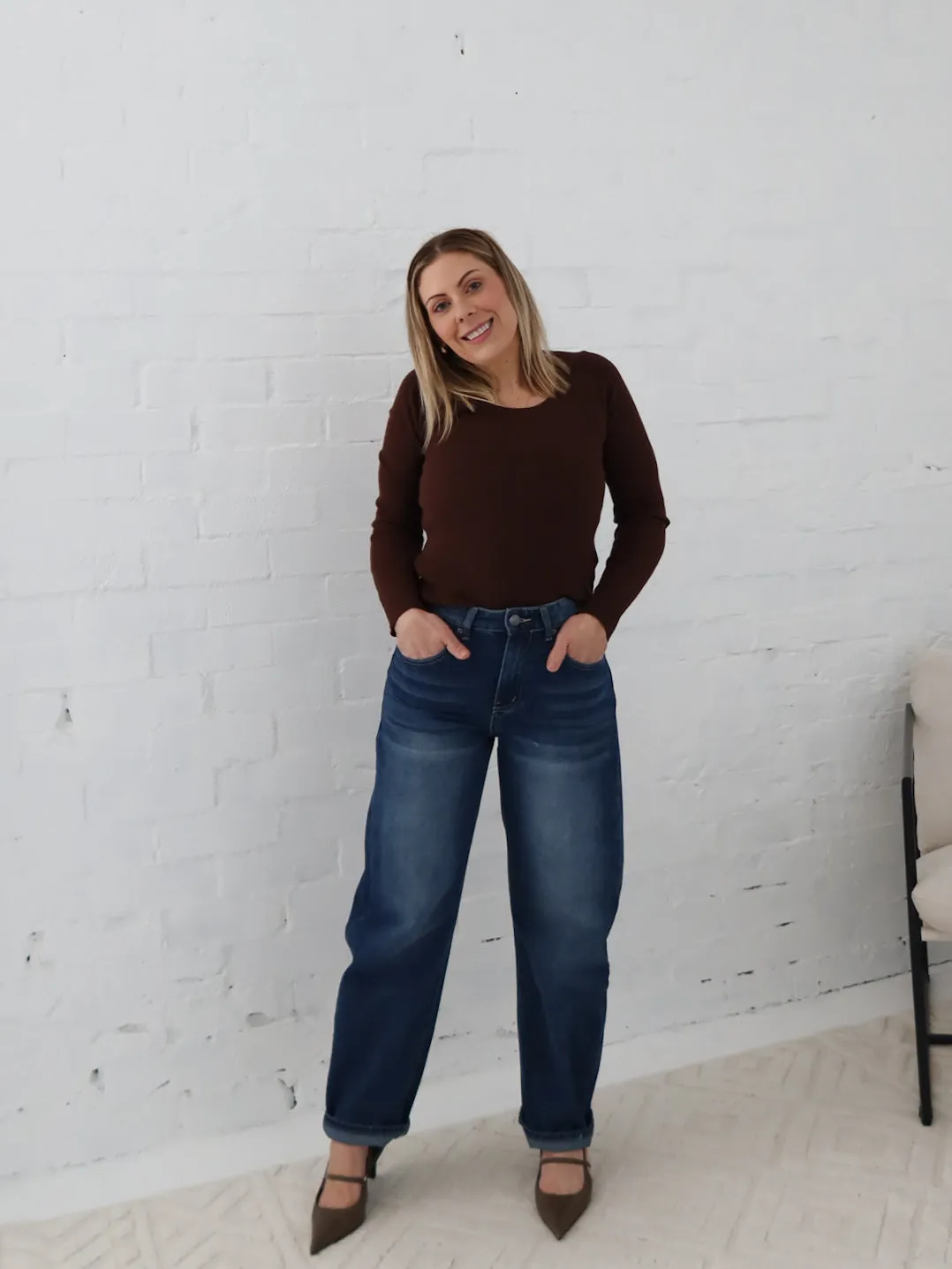 Practical Comfort Selma Knit Top - Chocolate