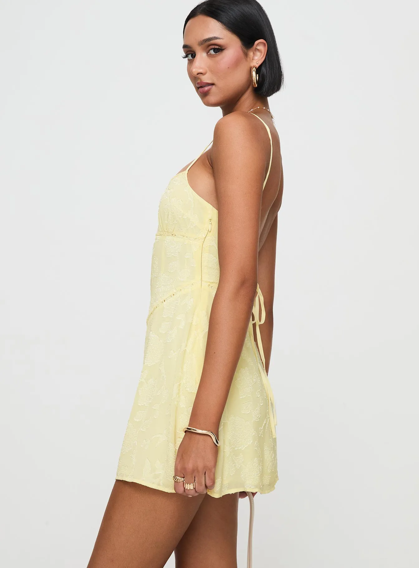 Soft-touch South Of France Mini Dress Yellow Petite