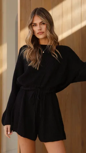 Urban Look Sol Knit Playsuit - Black