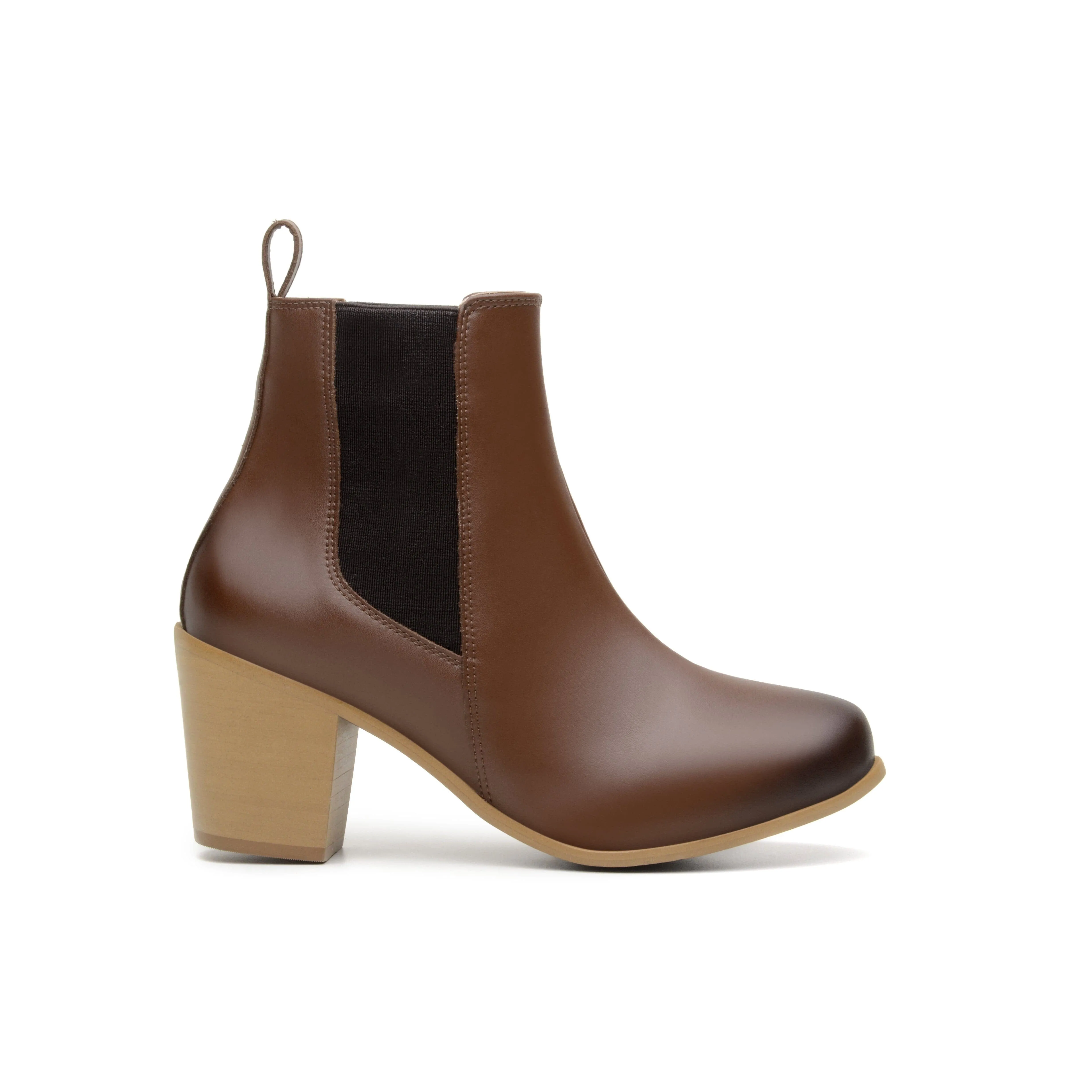 Seamless Comfort Comfort Seeker 'Sinead' vegan leather chelsea boot by Zette Shoes - cognac