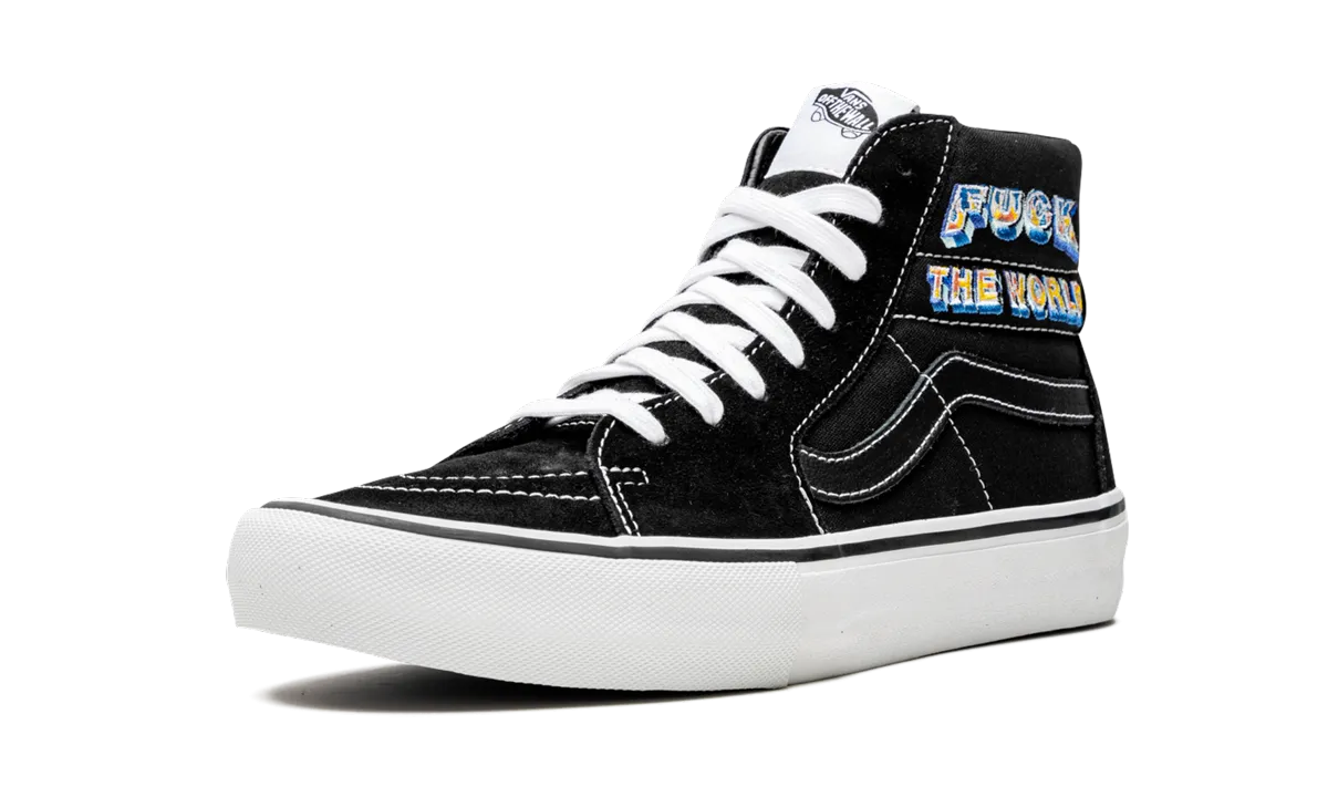 Sk8-Hi Pro "Supreme - F*ck The World - Black" slim fit Soft Focus
