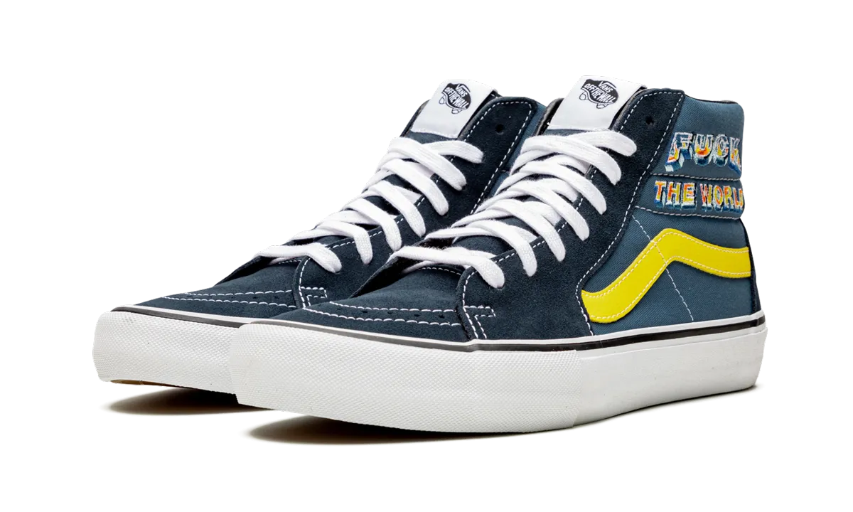 Grippy Outsole Sk8-Hi Pro "Supreme - F*ck the World - Navy"