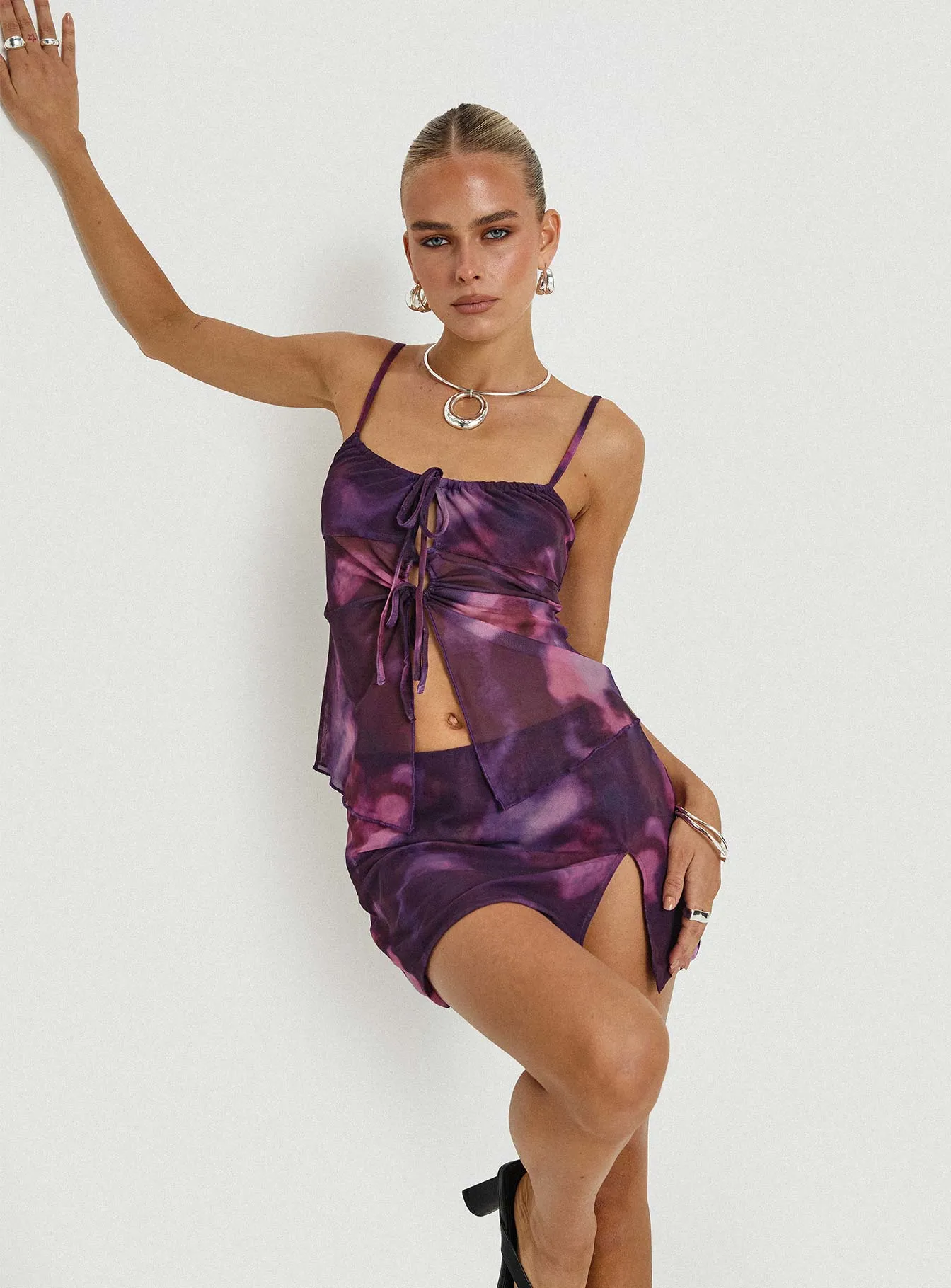 Northard Set Purple Multi Cozy Tones Knitted Fabric