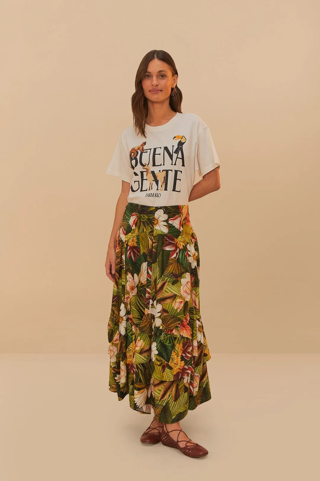 Breathable Cotton Fabric Casual Ease Off-White Buena Gente Relaxed T-Shirt