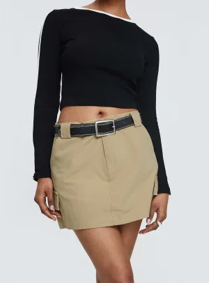 Gonzales Mini Skirt Beige Comfort Innovation Airy Look