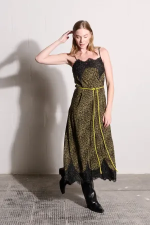 Happy Soul Travel-Pack Bias Slip Dress in Lime Spittle