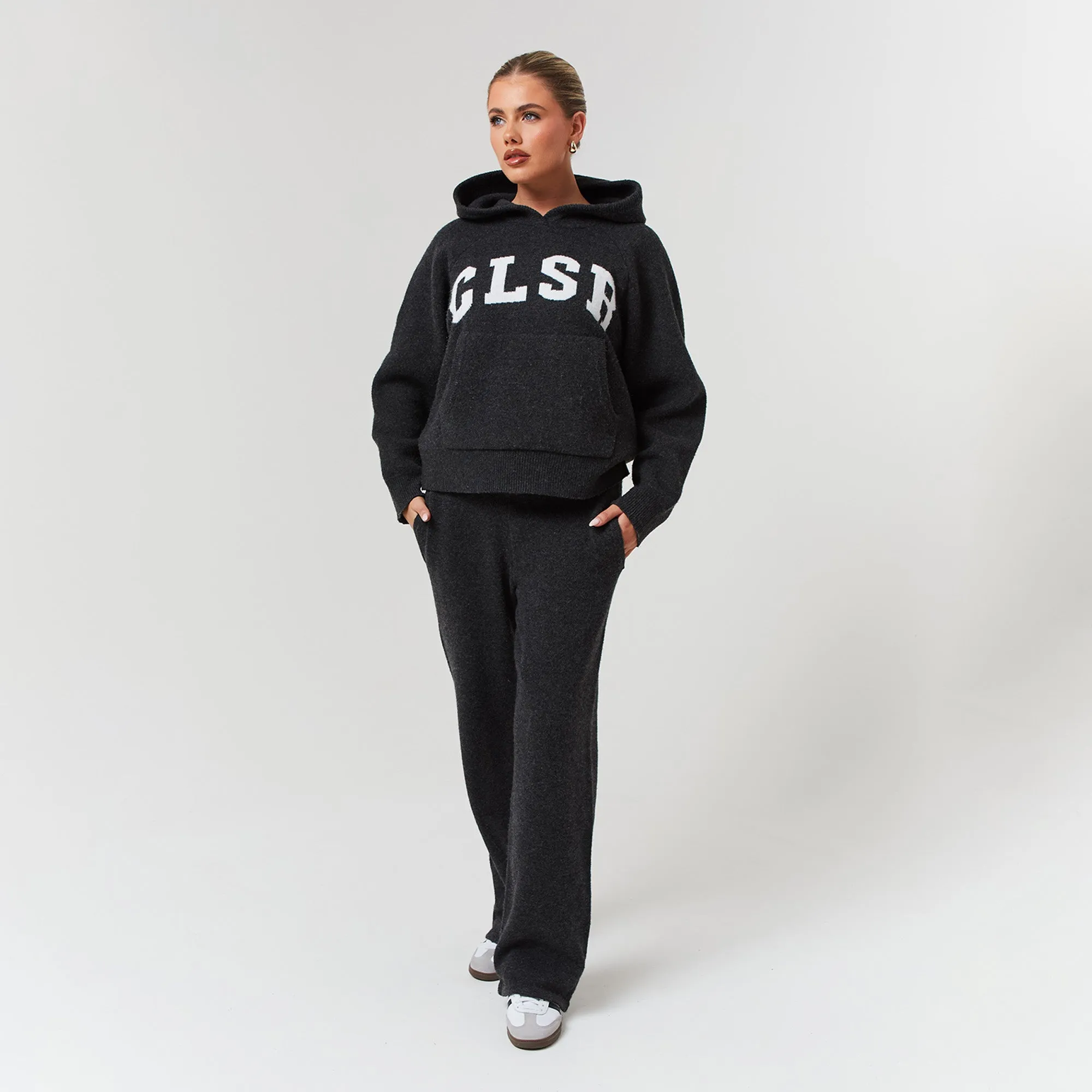 Knit Open Hem Tracksuit  | Charcoal Marl Winter Wear