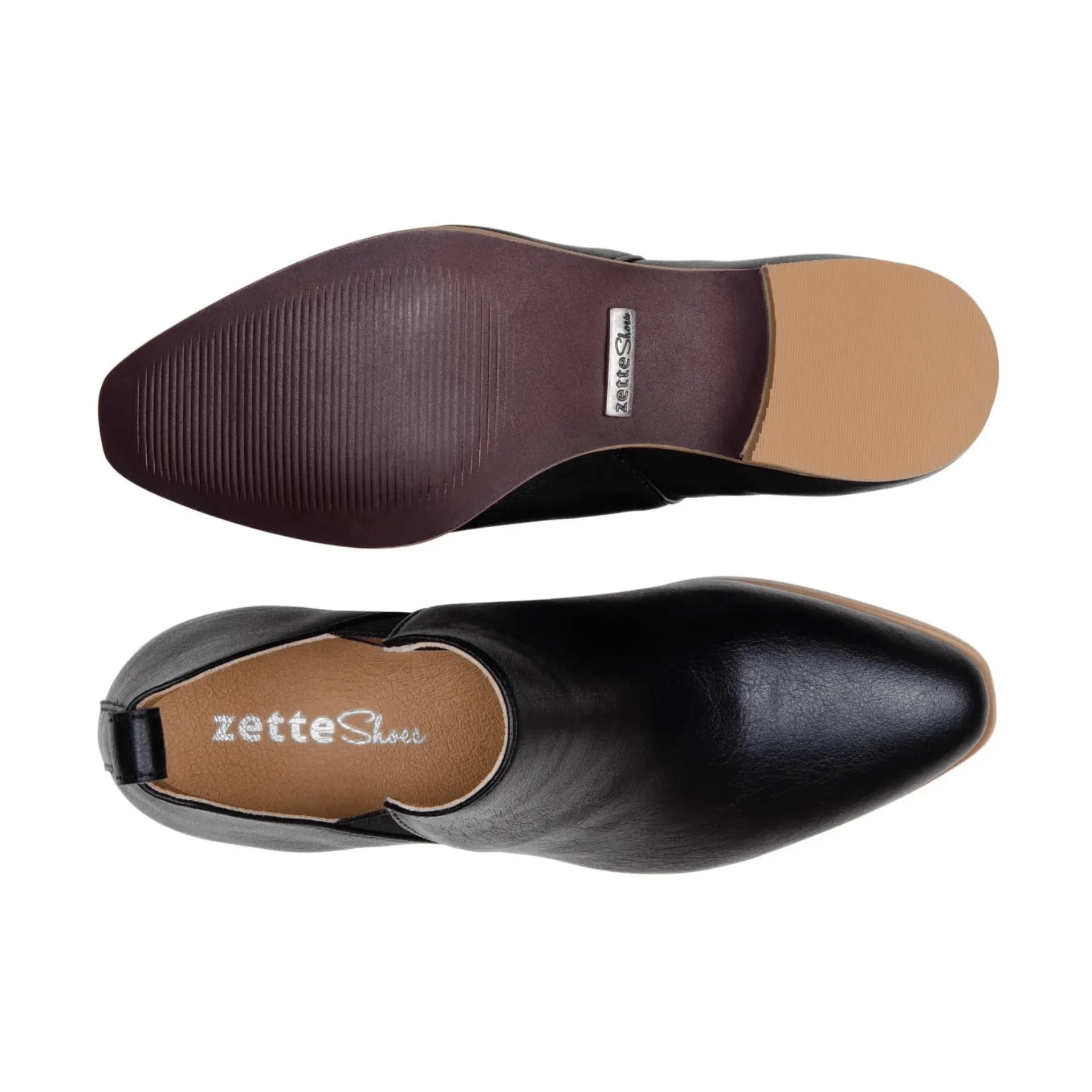 'Frankie' vegan leather pull-on bootie by Zette Shoes - black Comfort Wrap Quick Drying Cold Weather Commuter