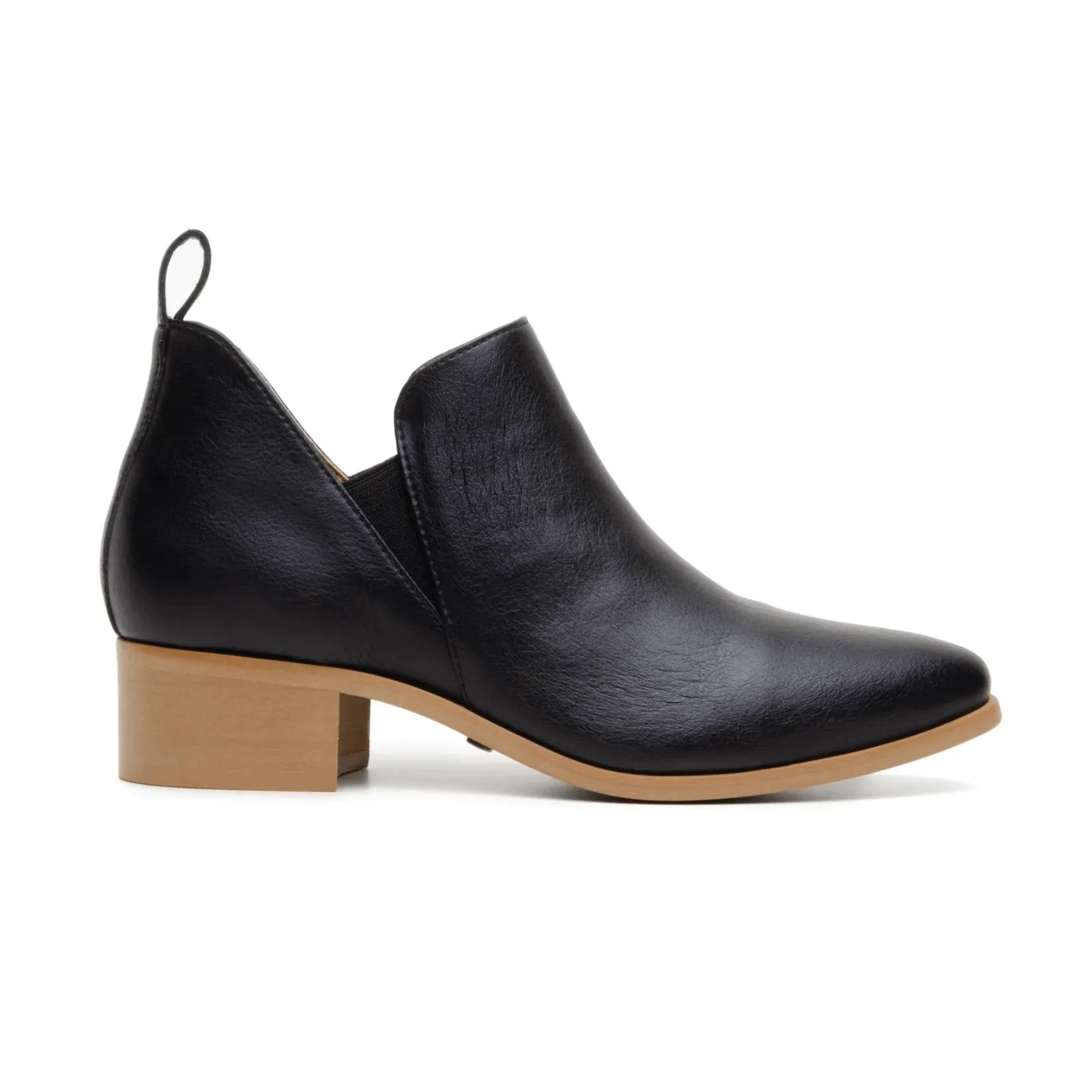 'Frankie' vegan leather pull-on bootie by Zette Shoes - black Insulated Trail Exploration