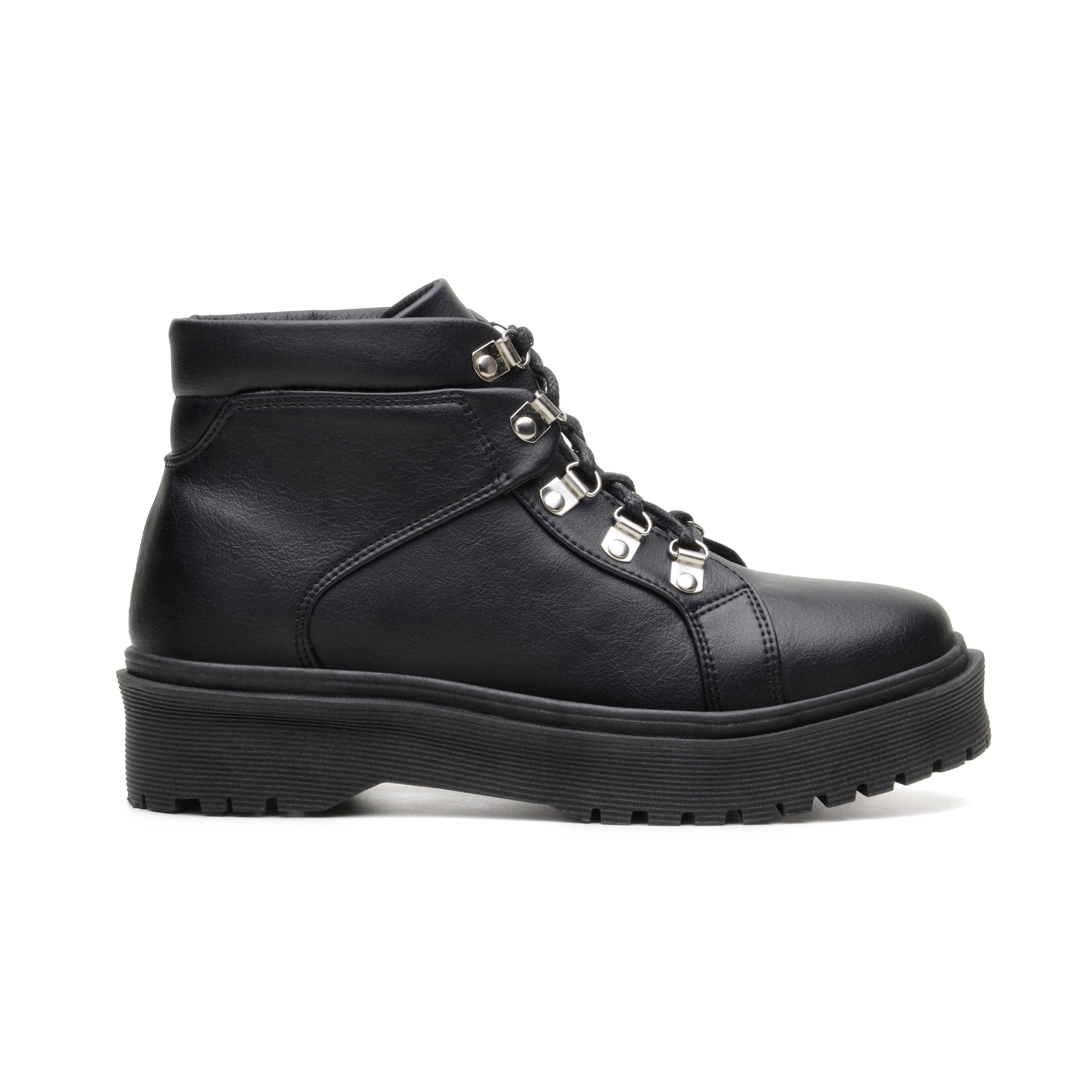 Versatile Traction Pattern Farm Ready 'Gen' vegan leather lace-up boot by Zette Shoes - black