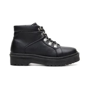 Versatile Traction Pattern Farm Ready 'Gen' vegan leather lace-up boot by Zette Shoes - black