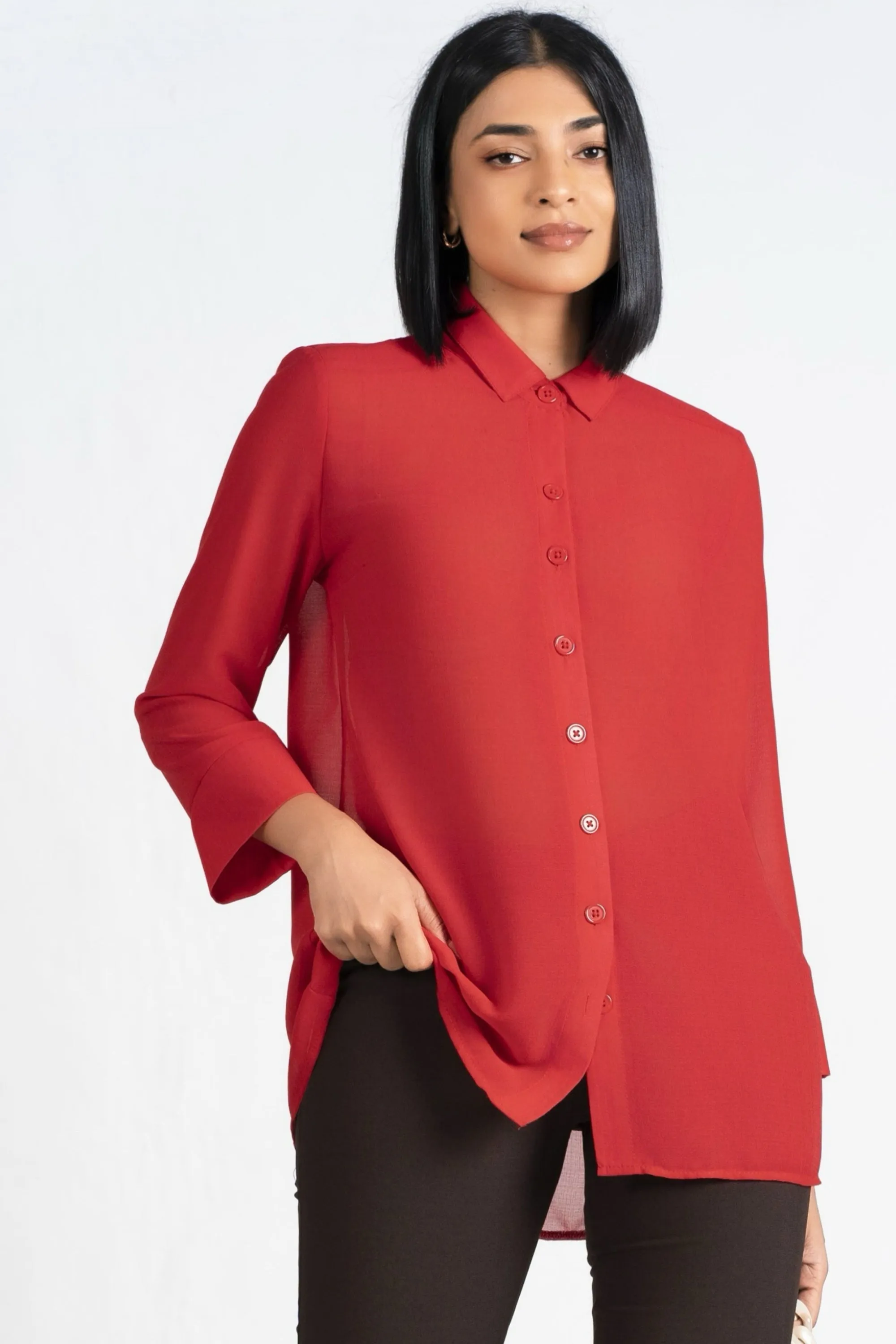 Light Outfit Red Relaxed Shirt