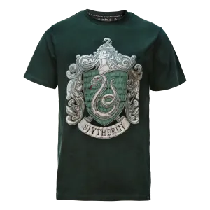 Slytherin Embroidery Print T-Shirt MoistureControlFibers Soft Stretch Fit