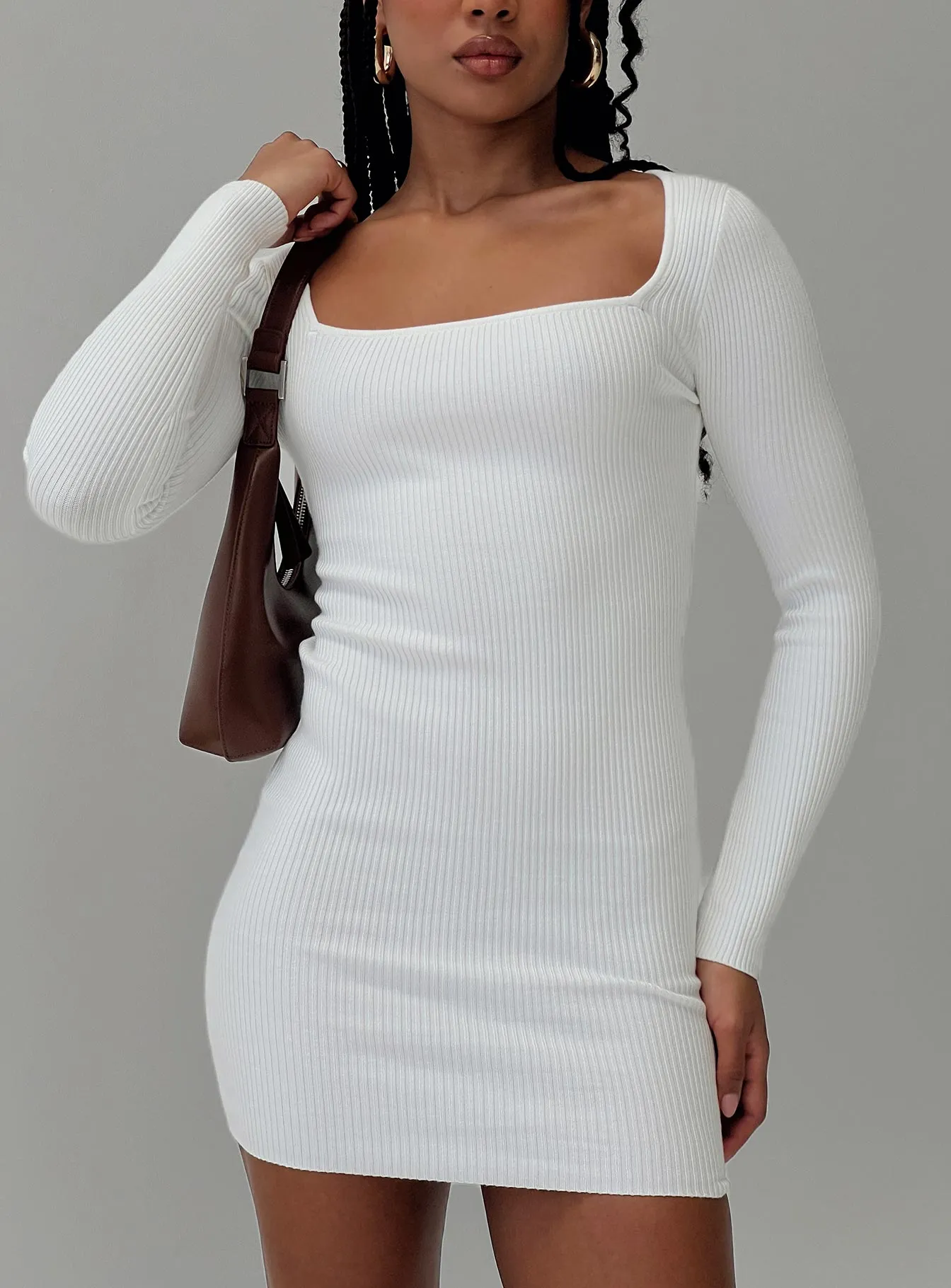 Zaatar Long Sleeve Mini Dress White Japan Cool