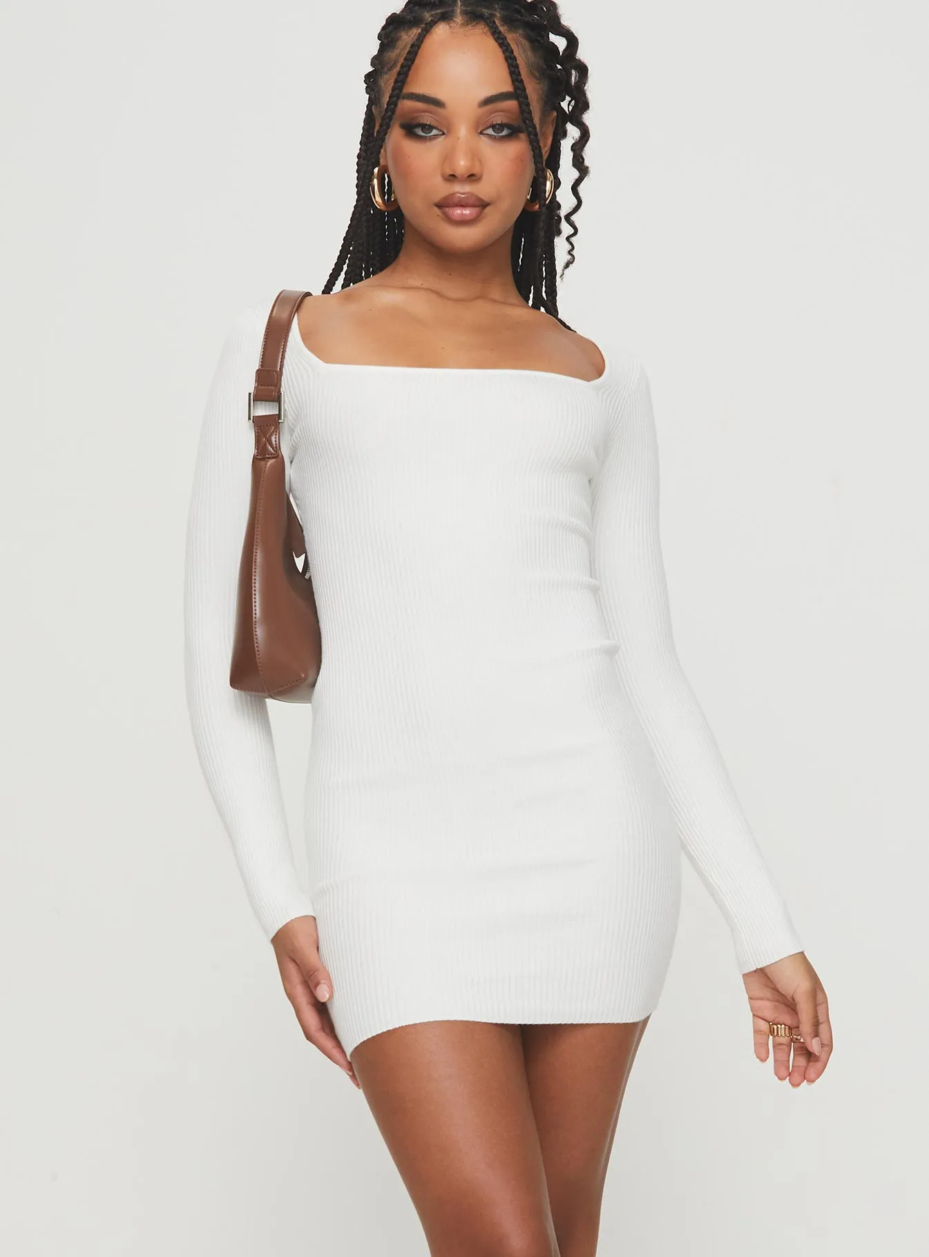 Zaatar Long Sleeve Mini Dress White Relax Line