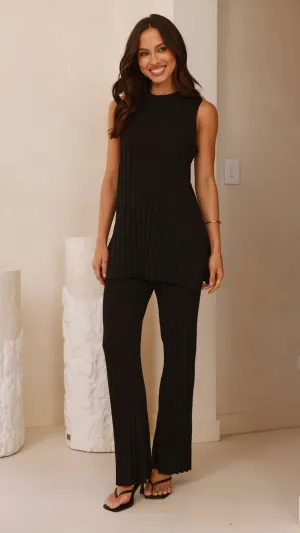 Megan Knit Pants - Black Mild Weather